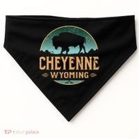 Cheyenne Wyoming WY Buffalo Bison USA-Made Doggie Bandana thumb 0