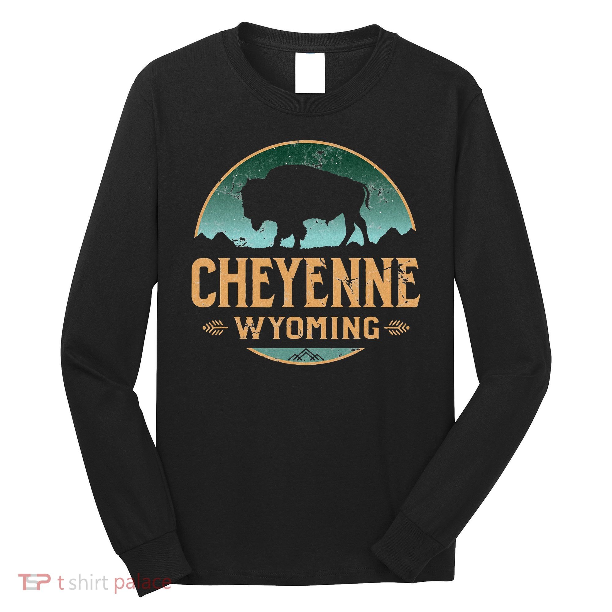 Cheyenne Wyoming WY Buffalo Bison Long Sleeve Shirt