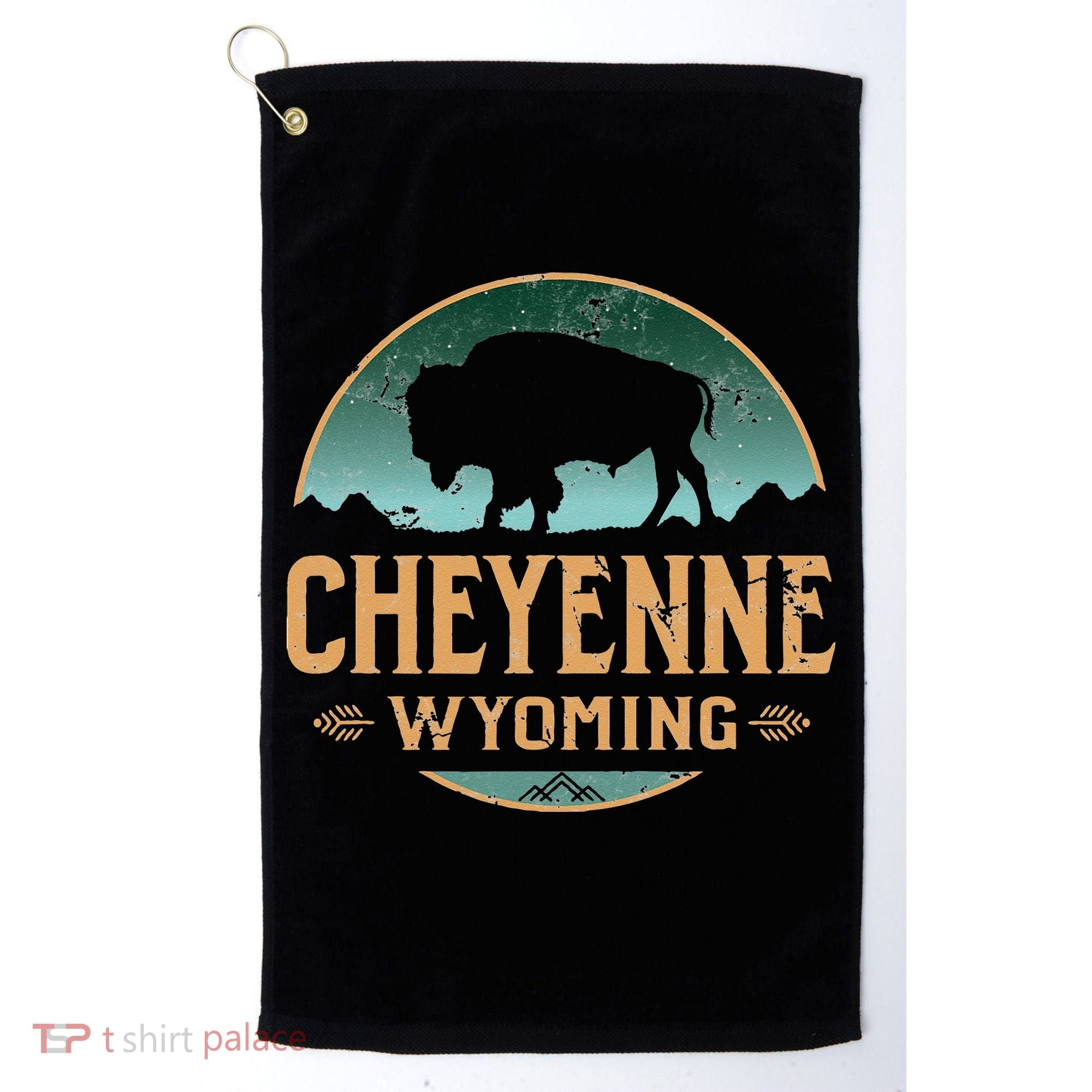 Cheyenne Wyoming WY Buffalo Bison Golf Towel