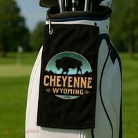 Cheyenne Wyoming WY Buffalo Bison Golf Towel thumb 2