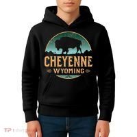 Cheyenne Wyoming WY Buffalo Bison Kids Hoodie thumb 4