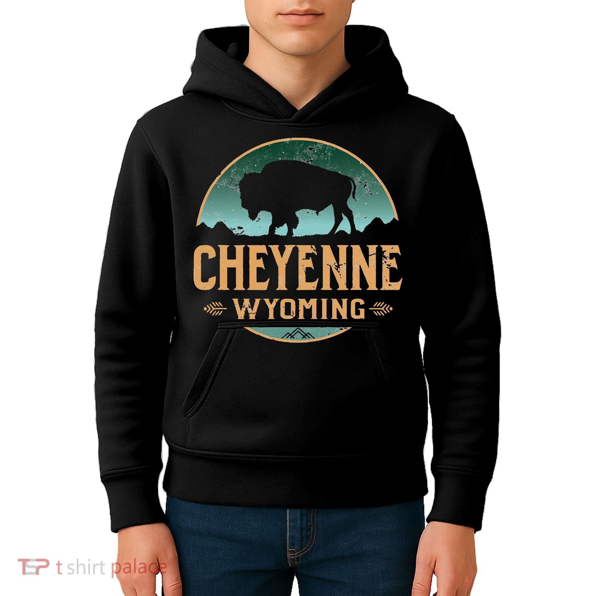 Cheyenne Wyoming WY Buffalo Bison Kids Hoodie