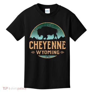 Cheyenne Wyoming WY Buffalo Bison Kids T-Shirt