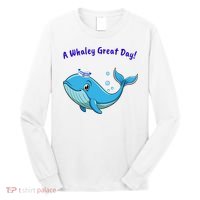 Cute Whale With Sailor Hat Long Sleeve Shirt thumb 0