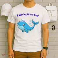 Cute Whale With Sailor Hat T-Shirt thumb 6