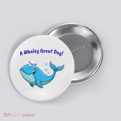 Cute Whale With Sailor Hat Button