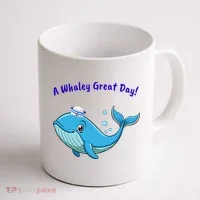 Cute Whale With Sailor Hat Coffee Mug thumb 1