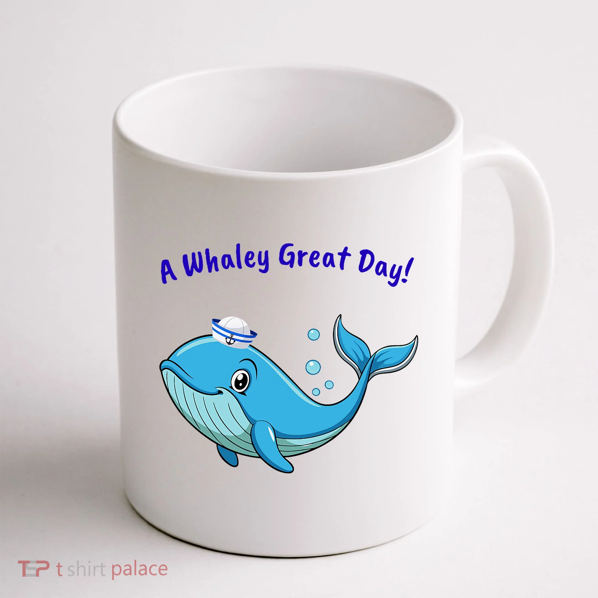 Cute Whale With Sailor Hat Coffee Mug