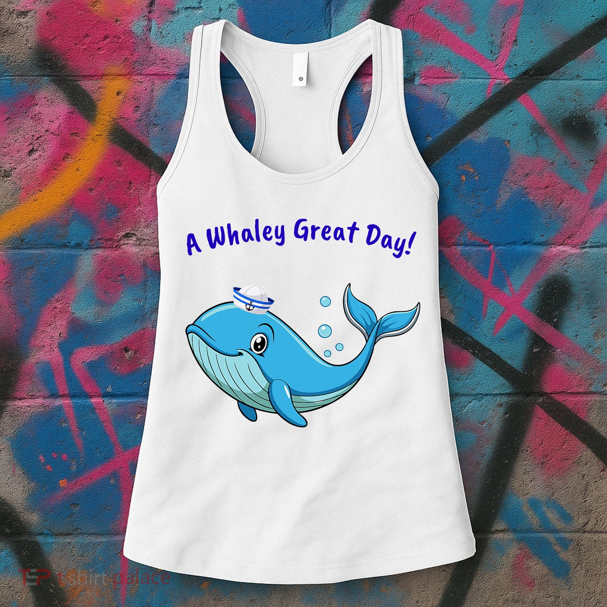Cute Whale With Sailor Hat Women's Tank Top