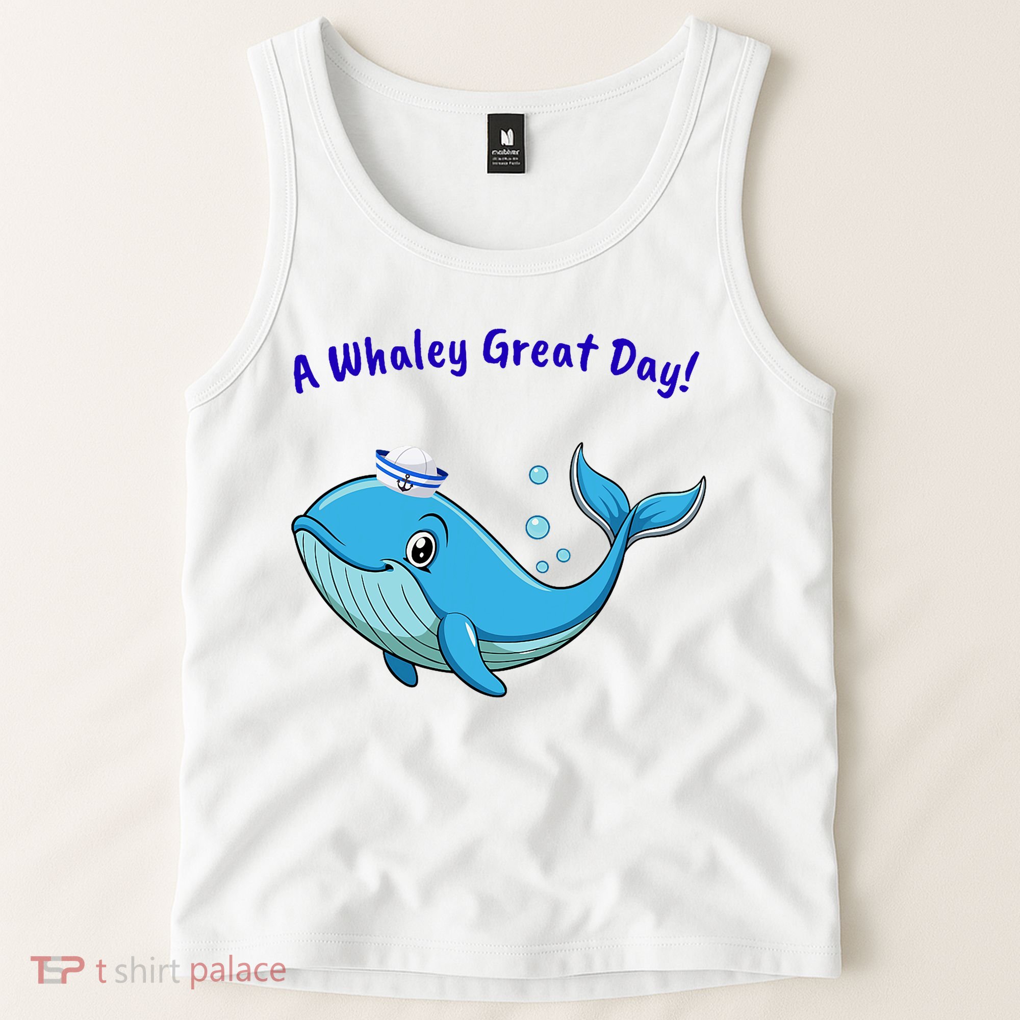 Cute Whale With Sailor Hat Tank Top