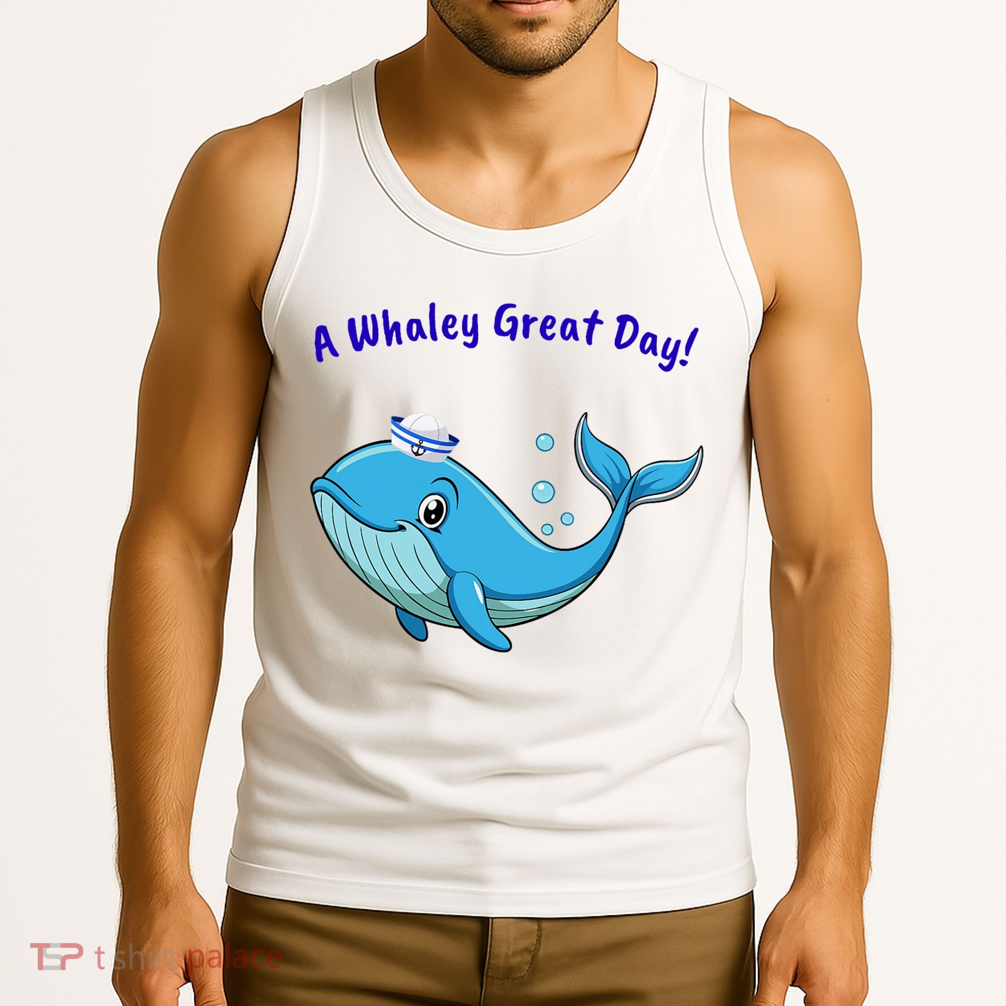 Cute Whale With Sailor Hat Tank Top