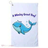 Cute Whale With Sailor Hat Golf Towel thumb 0