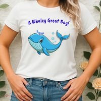 Cute Whale With Sailor Hat Women's T-Shirt thumb 2