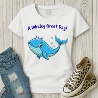 Cute Whale With Sailor Hat Women's T-Shirt thumb 3