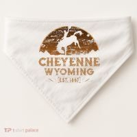 Cheyenne Wyoming WY Rodeo Cowboy USA-Made Doggie Bandana thumb 0