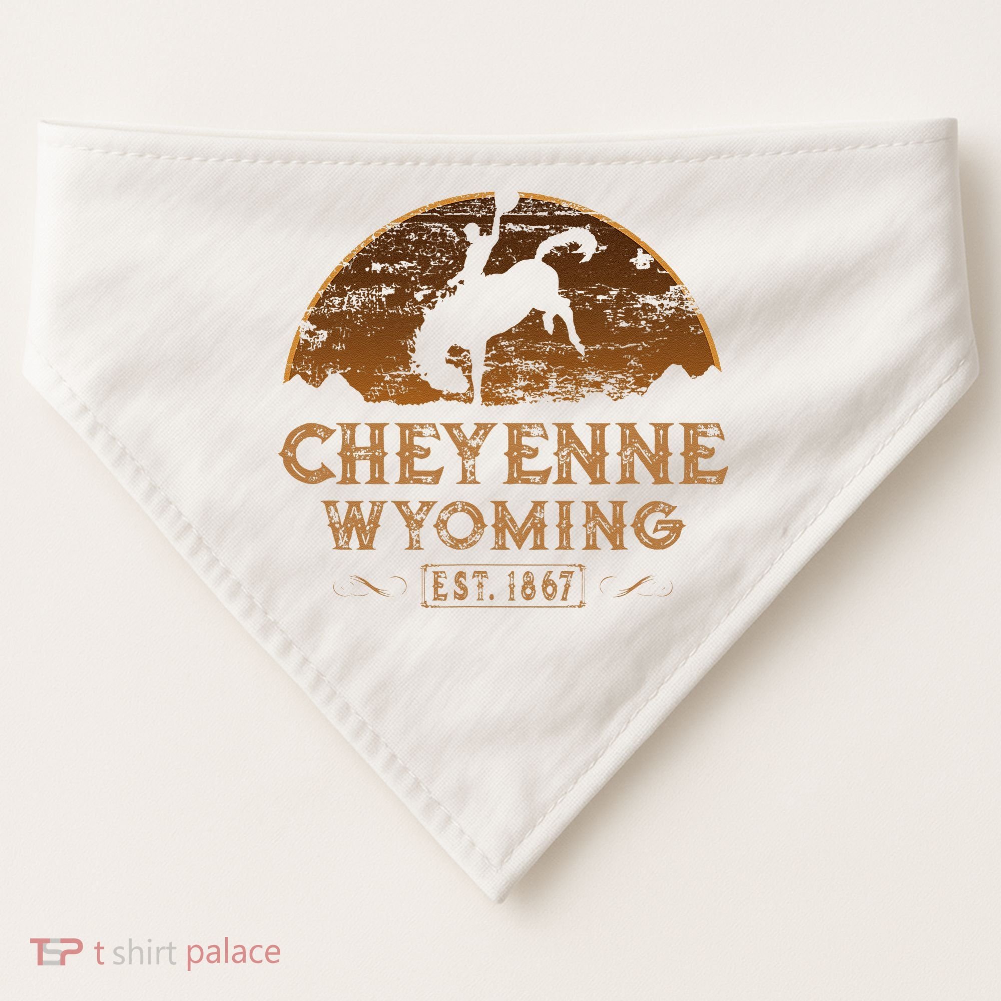 Cheyenne Wyoming WY Rodeo Cowboy USA-Made Doggie Bandana
