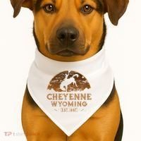 Cheyenne Wyoming WY Rodeo Cowboy USA-Made Doggie Bandana thumb 1