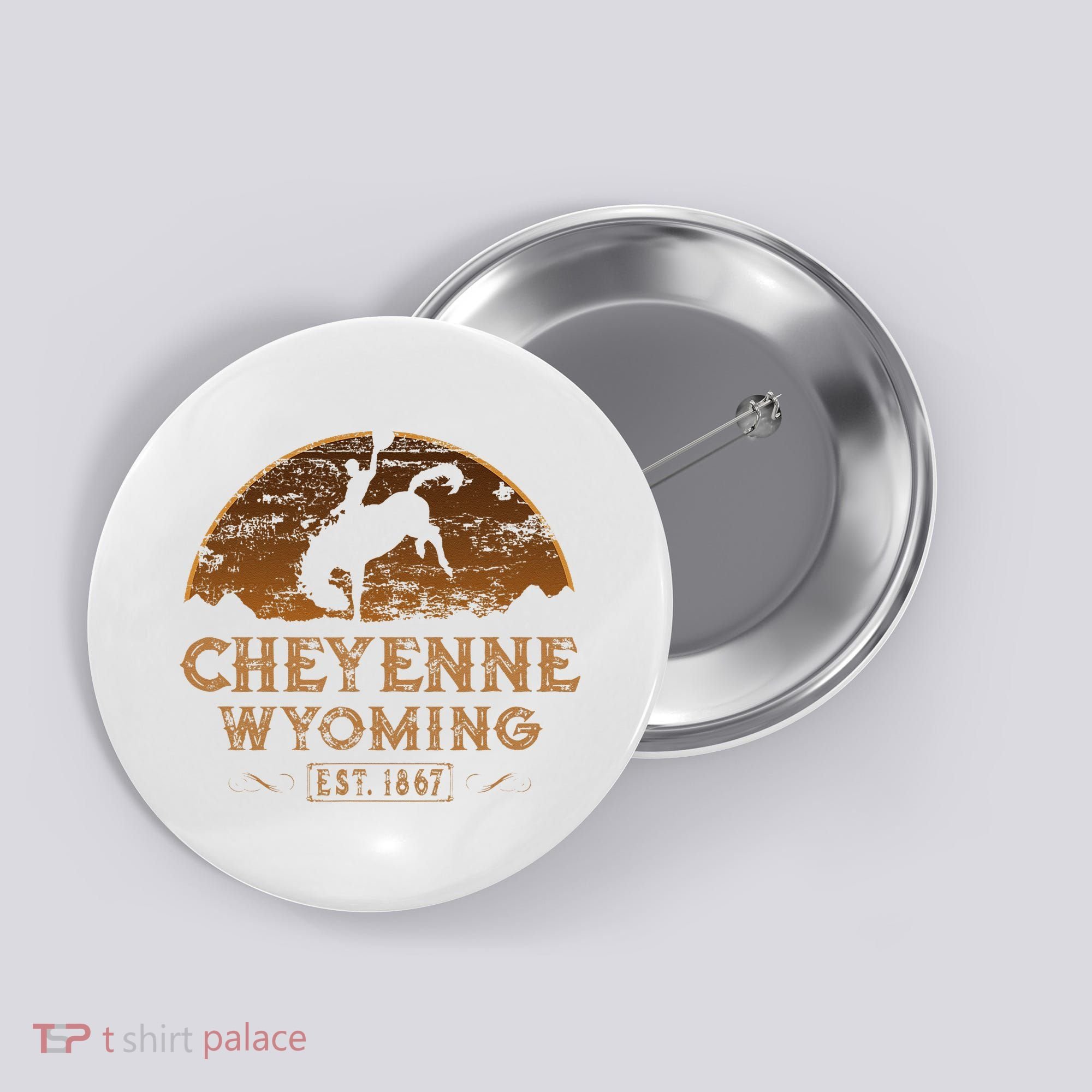 Cheyenne Wyoming WY Rodeo Cowboy Button