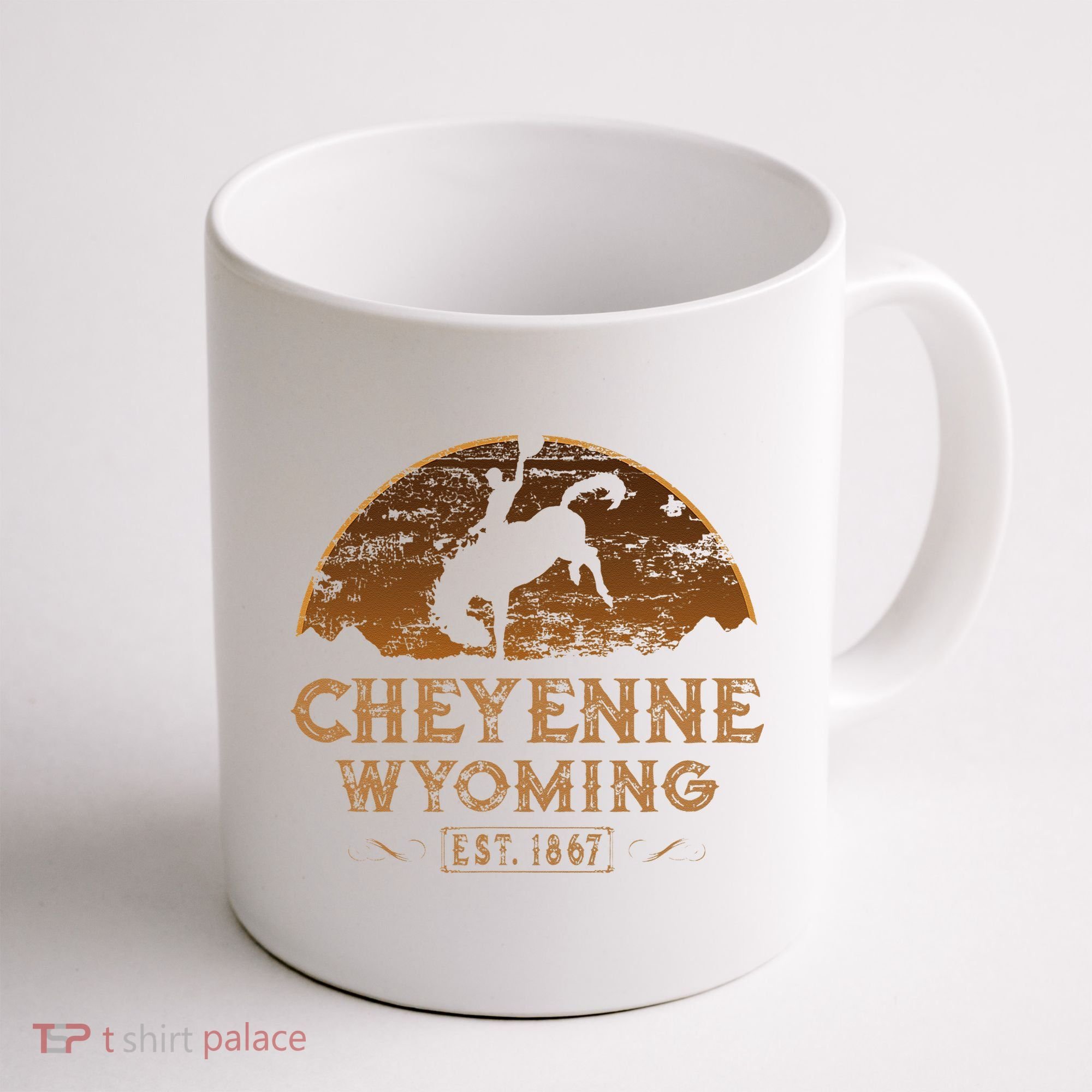 Cheyenne Wyoming WY Rodeo Cowboy Coffee Mug