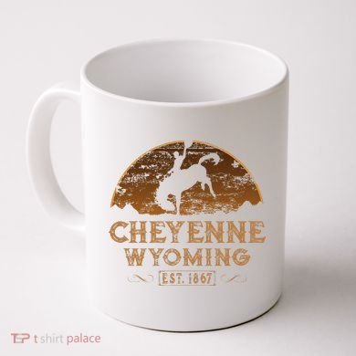 Cheyenne Wyoming WY Rodeo Cowboy Coffee Mug