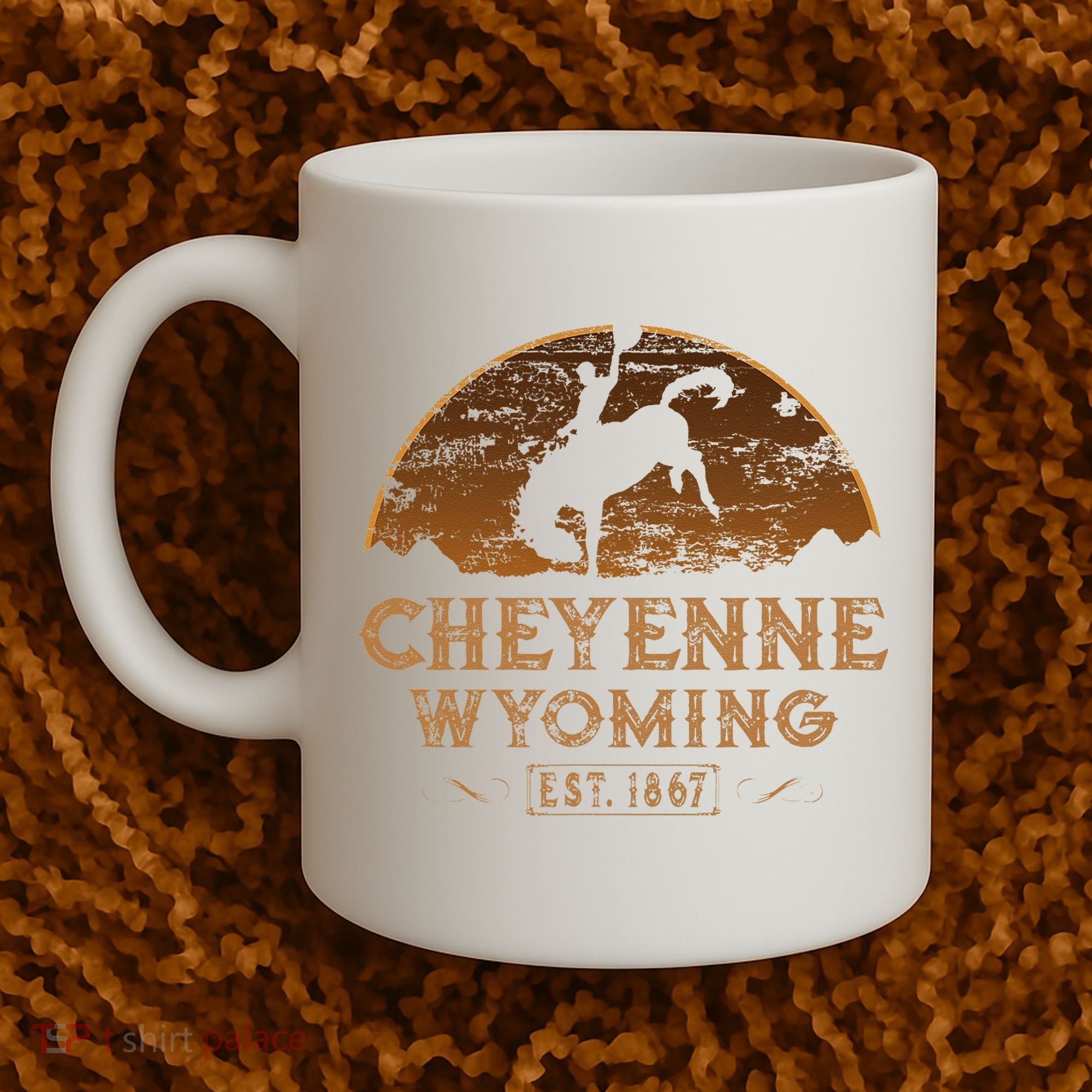 Cheyenne Wyoming WY Rodeo Cowboy Coffee Mug