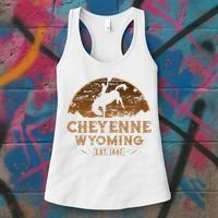 Cheyenne Wyoming WY Rodeo Cowboy Women's Tank Top thumb 3