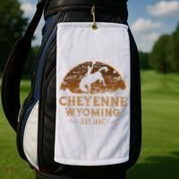 Cheyenne Wyoming WY Rodeo Cowboy Golf Towel thumb 2