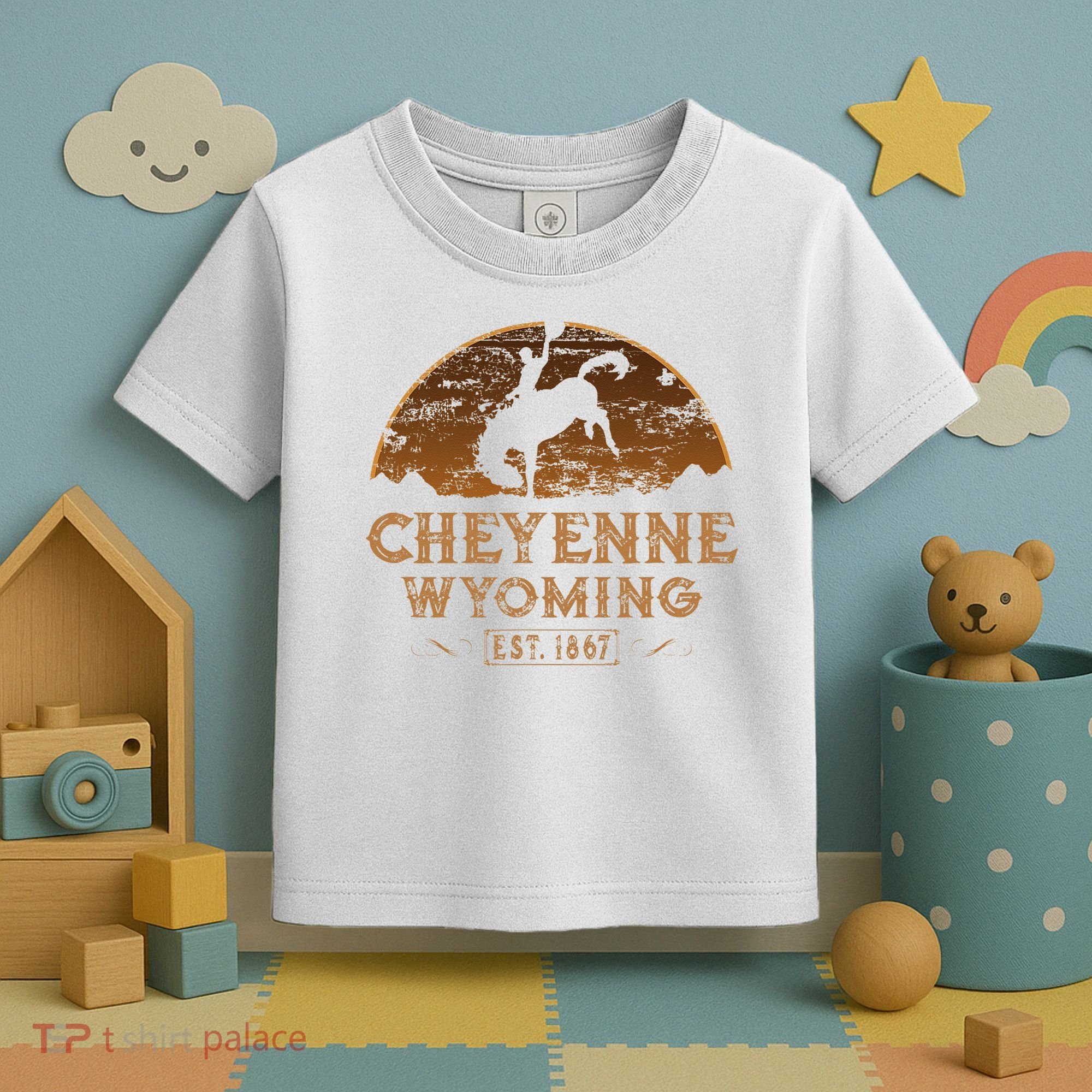 Cheyenne Wyoming WY Rodeo Cowboy Toddler T-Shirt