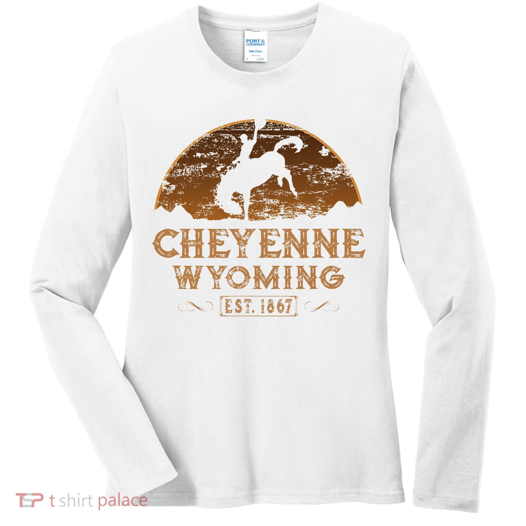 Cheyenne Wyoming WY Rodeo Cowboy Women's Long Sleeve Shirt