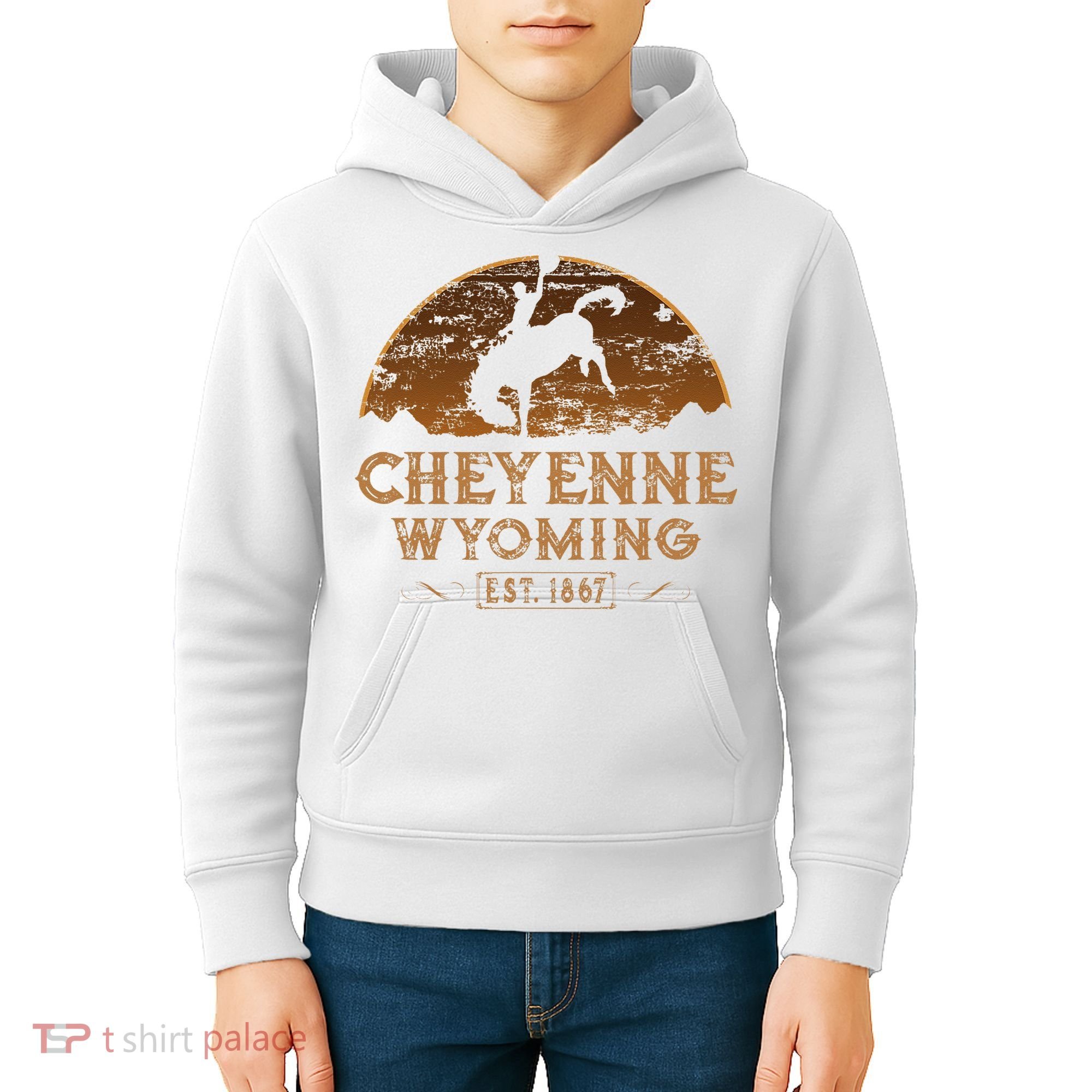 Cheyenne Wyoming WY Rodeo Cowboy Kids Hoodie