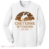 Cheyenne Wyoming WY Rodeo Cowboy Kids Long Sleeve Shirt thumb 0