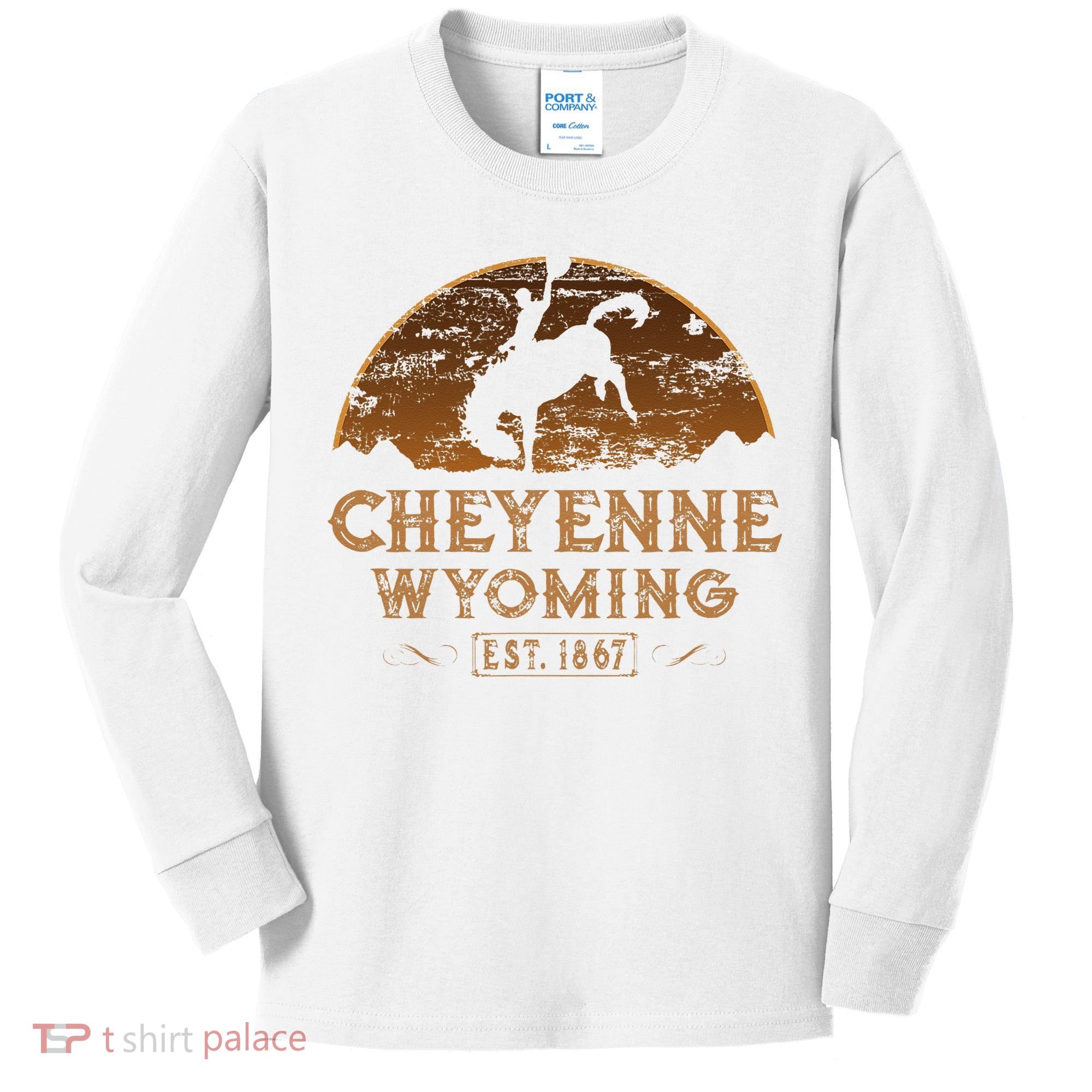 Cheyenne Wyoming WY Rodeo Cowboy Kids Long Sleeve Shirt