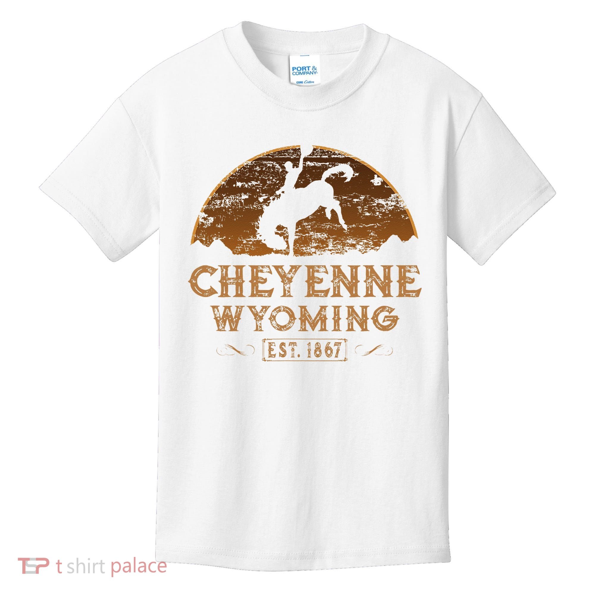 Cheyenne Wyoming WY Rodeo Cowboy Kids T-Shirt