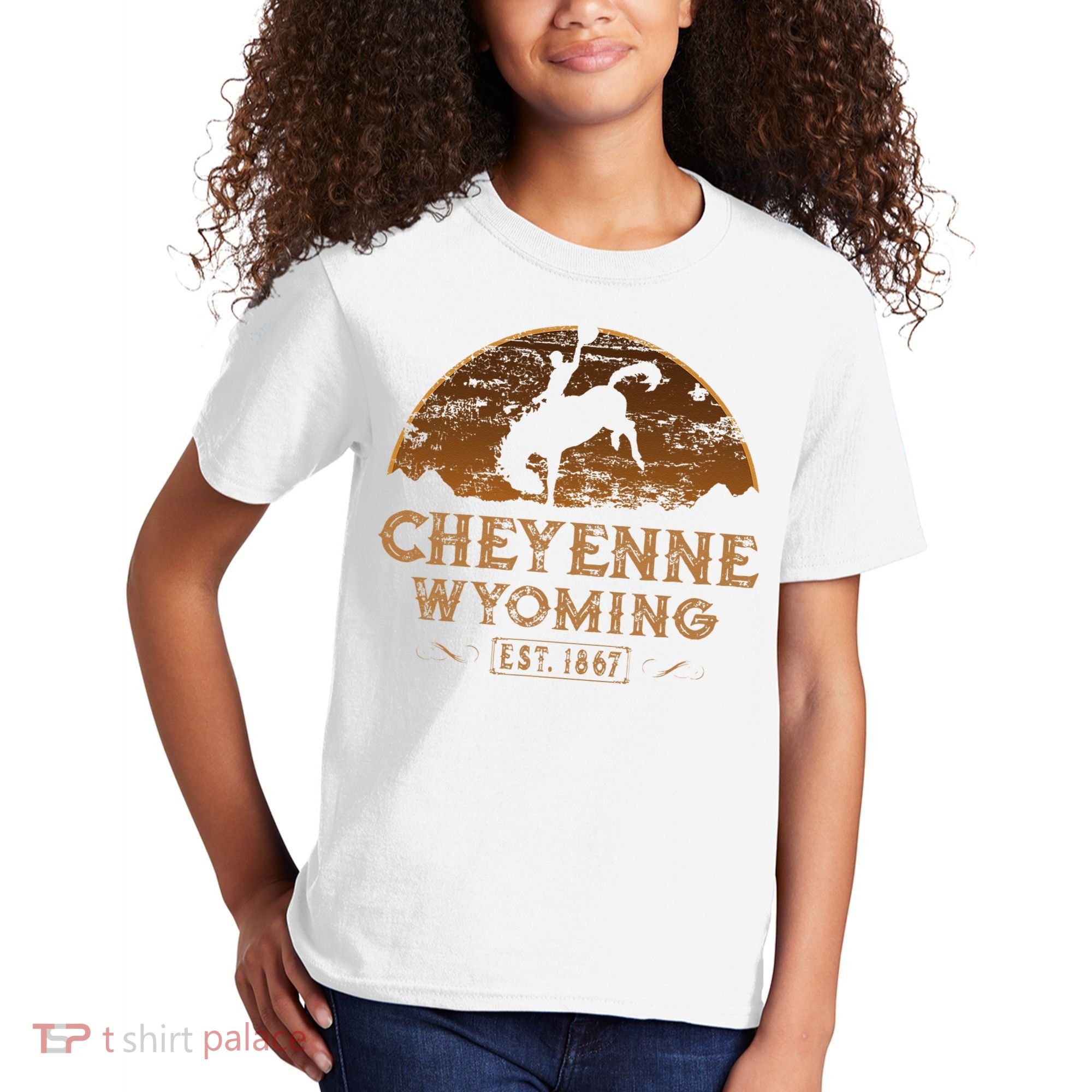 Cheyenne Wyoming WY Rodeo Cowboy Kids T-Shirt