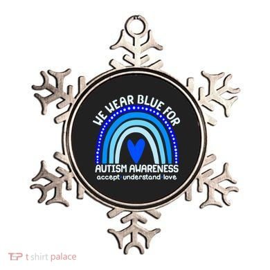 Cute We Wear Blue For Autism Awareness Accept Understand Love Ornament