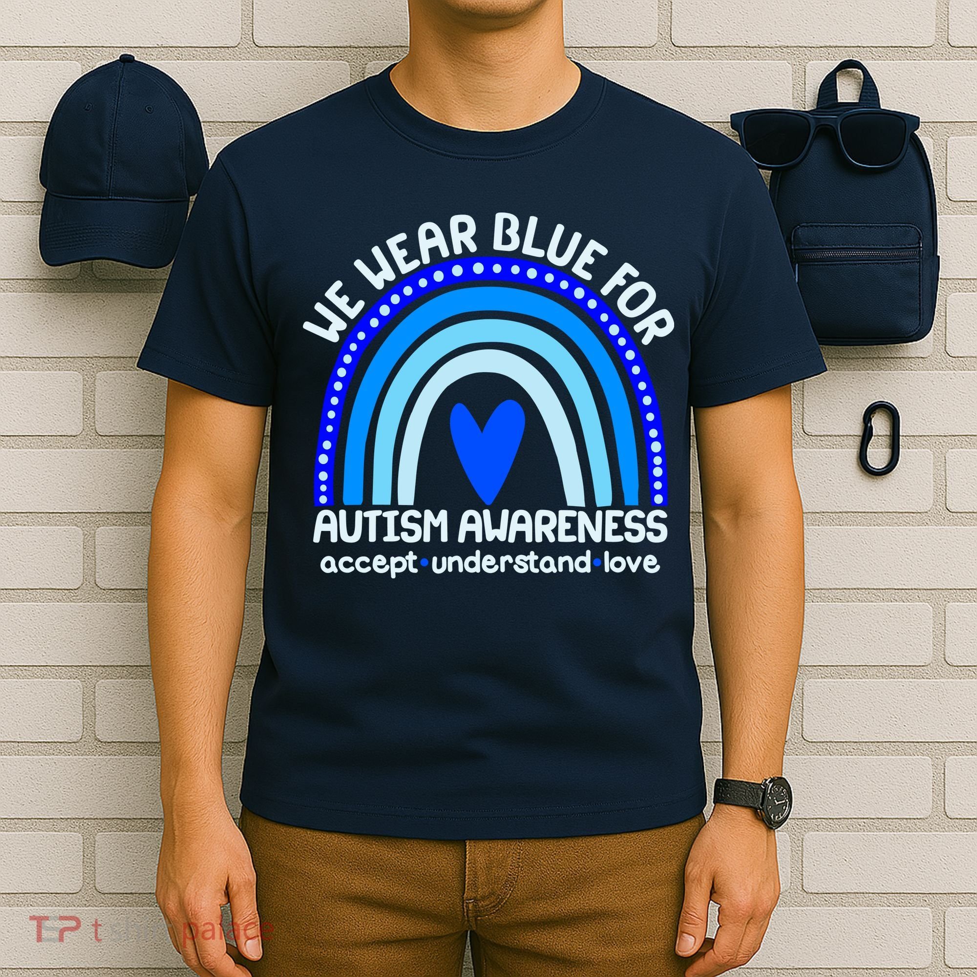 Cute We Wear Blue For Autism Awareness Accept Understand Love T-Shirt