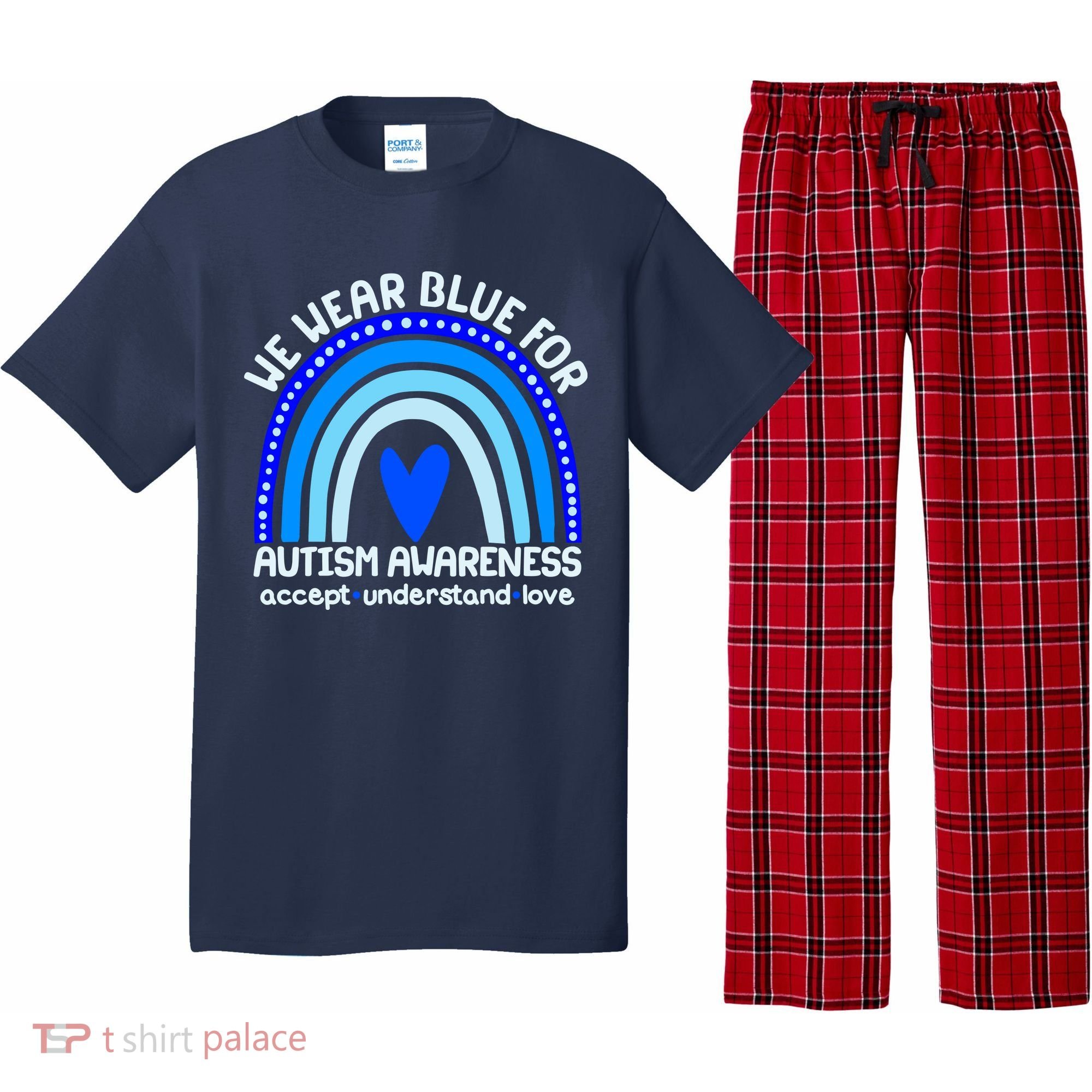 Cute We Wear Blue For Autism Awareness Accept Understand Love Pajama Set