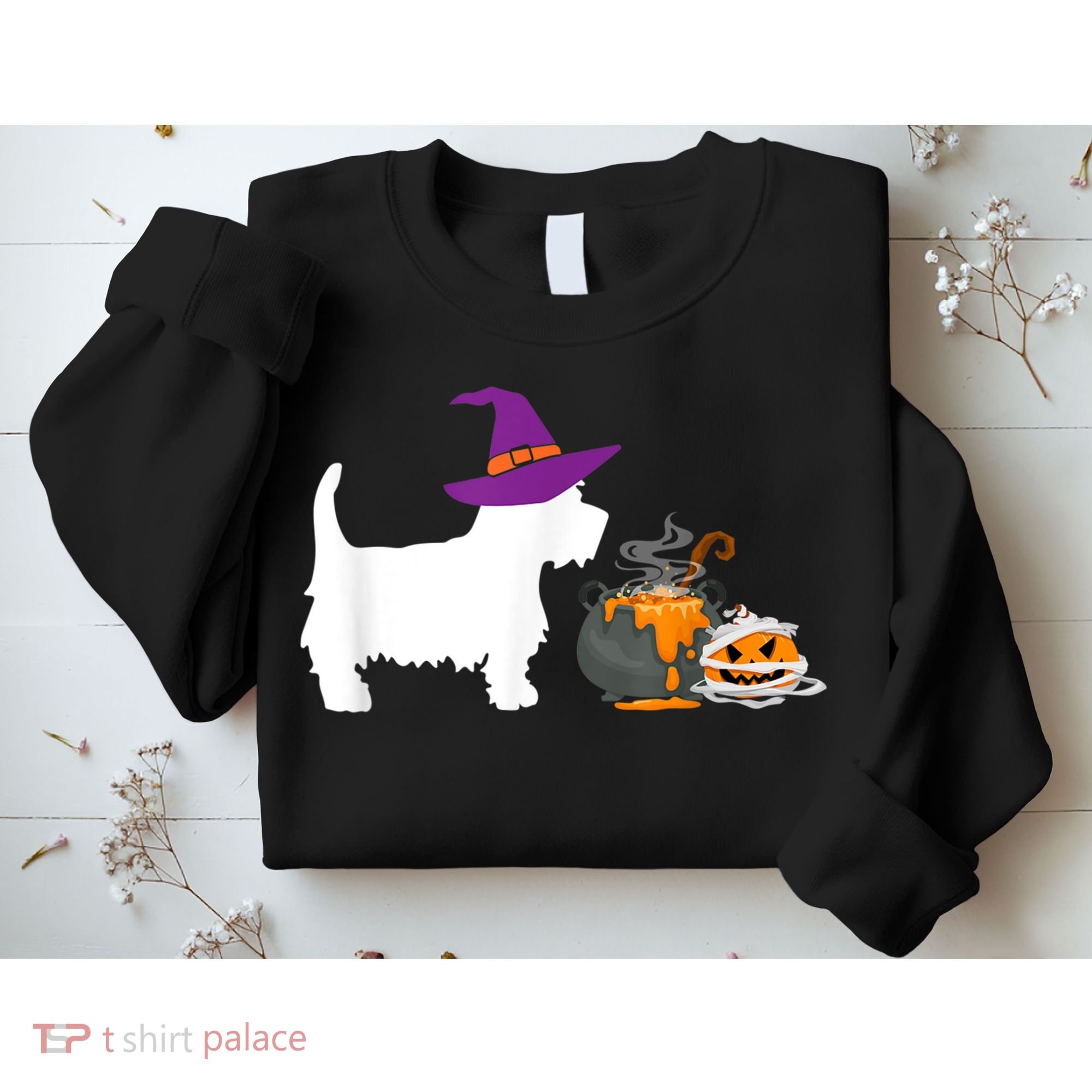 Cute Westie Wizard Hat Halloween Funny Dog Owner Costume Sweatshirt