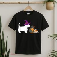 Cute Westie Wizard Hat Halloween Funny Dog Owner Costume T-Shirt thumb 2