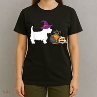 Cute Westie Wizard Hat Halloween Funny Dog Owner Costume T-Shirt thumb 4