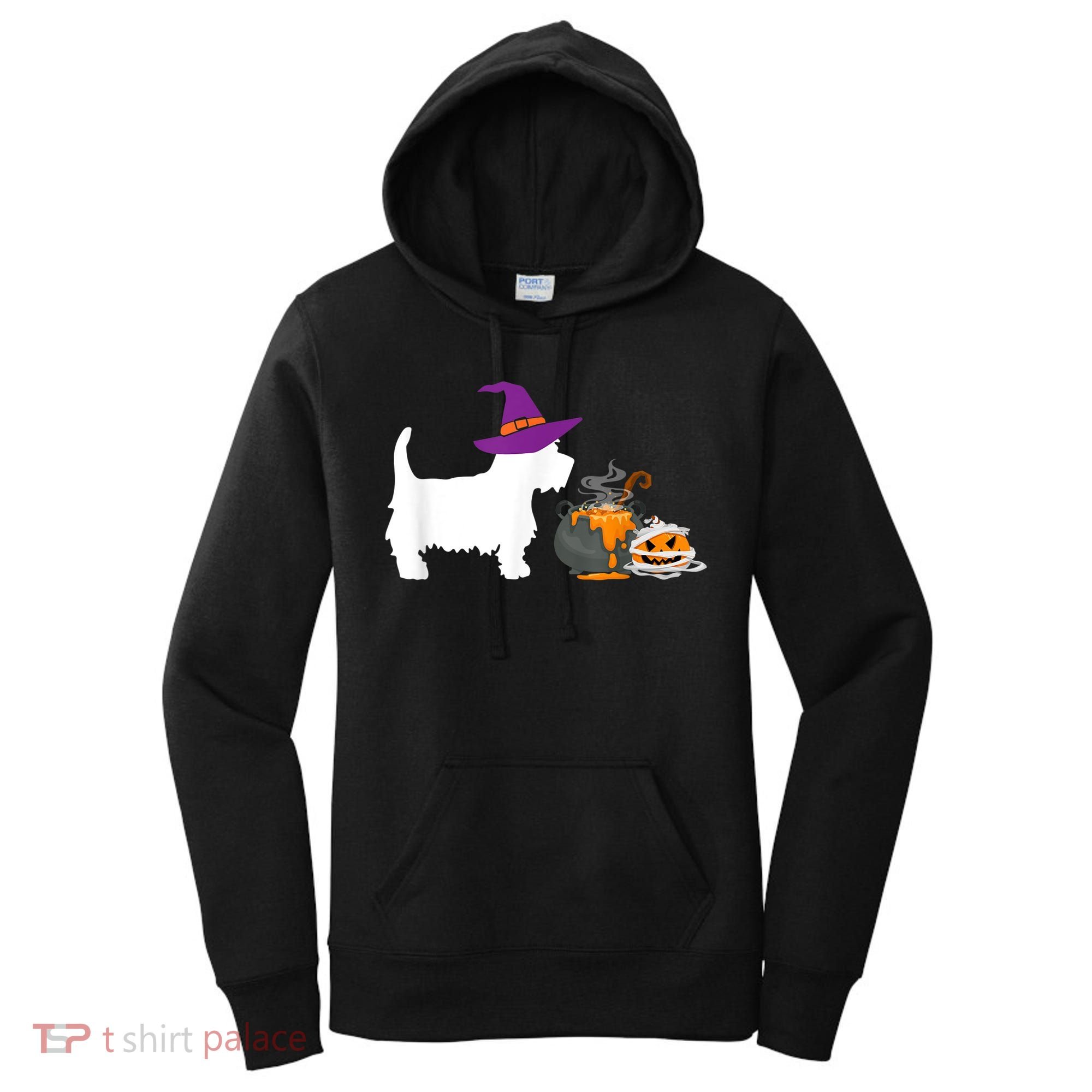 Cute Westie Wizard Hat Halloween Funny Dog Owner Costume Women's Hoodie