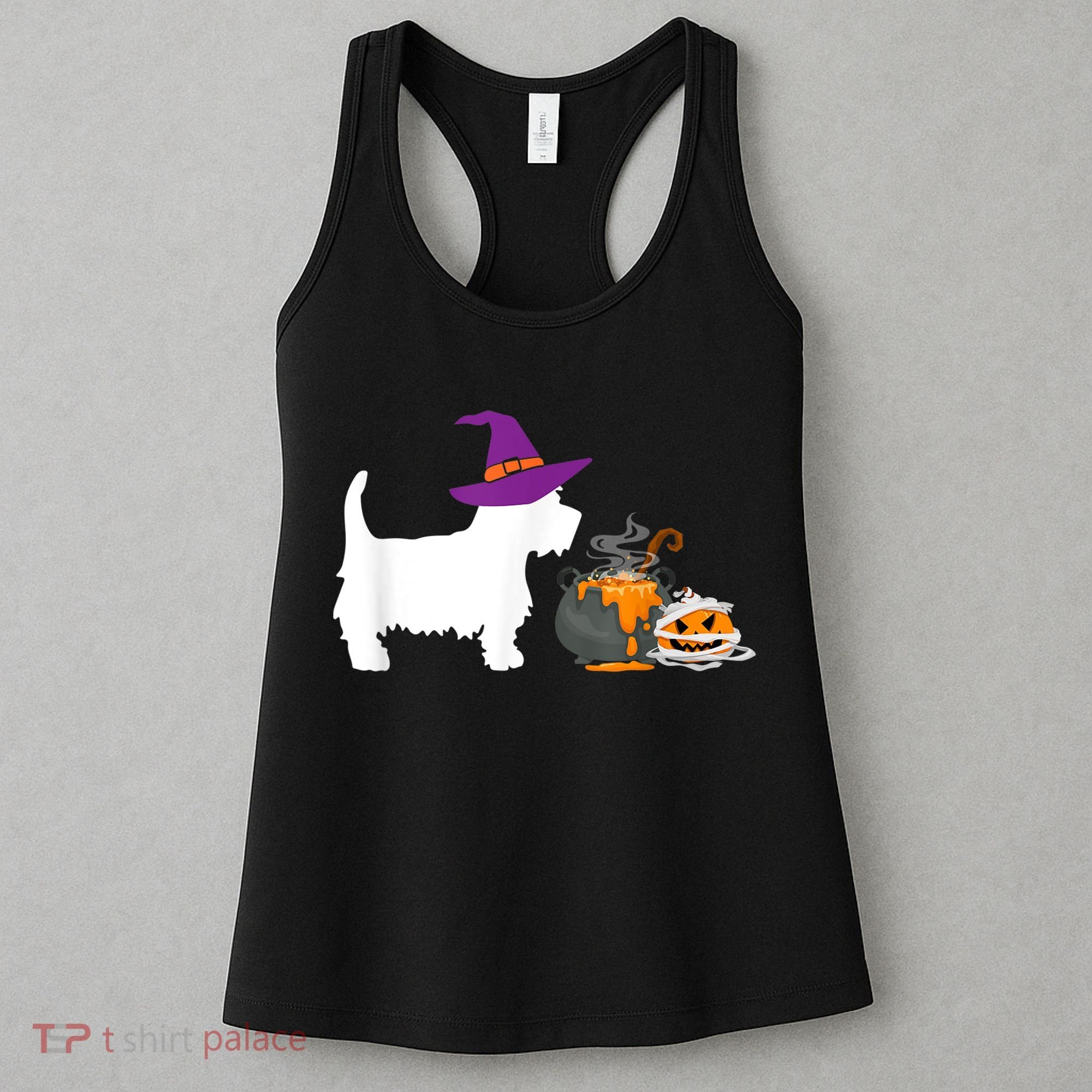 Cute Westie Wizard Hat Halloween Funny Dog Owner Costume Women's Tank Top