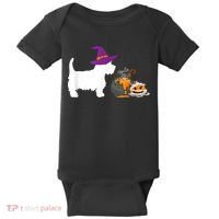 Cute Westie Wizard Hat Halloween Funny Dog Owner Costume Baby Bodysuit thumb 0