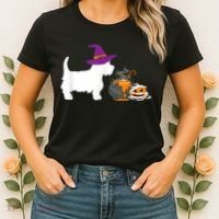 Cute Westie Wizard Hat Halloween Funny Dog Owner Costume Women's T-Shirt thumb 2