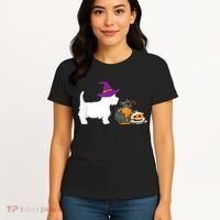 Cute Westie Wizard Hat Halloween Funny Dog Owner Costume Women's T-Shirt thumb 4