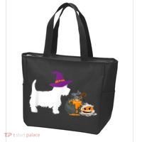 Cute Westie Wizard Hat Halloween Funny Dog Owner Costume Tote Bag thumb 3