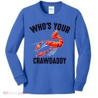 Cool Who's Your Crawdaddy Funny Crawdad Lobster Lover Gift Kids Long Sleeve Shirt thumb 0
