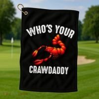 Cool Who's Your Crawdaddy Funny Crawdad Lobster Lover Gift Golf Towel thumb 1