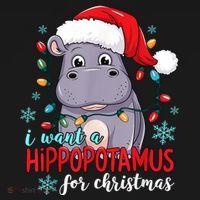 Cute Xmas Santa Hat I Want A Hippopotamus For Christmas Costume Gift Women's Tank Top thumb 5