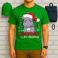 Cute Xmas Santa Hat I Want A Hippopotamus For Christmas Costume Gift T-Shirt thumb 6